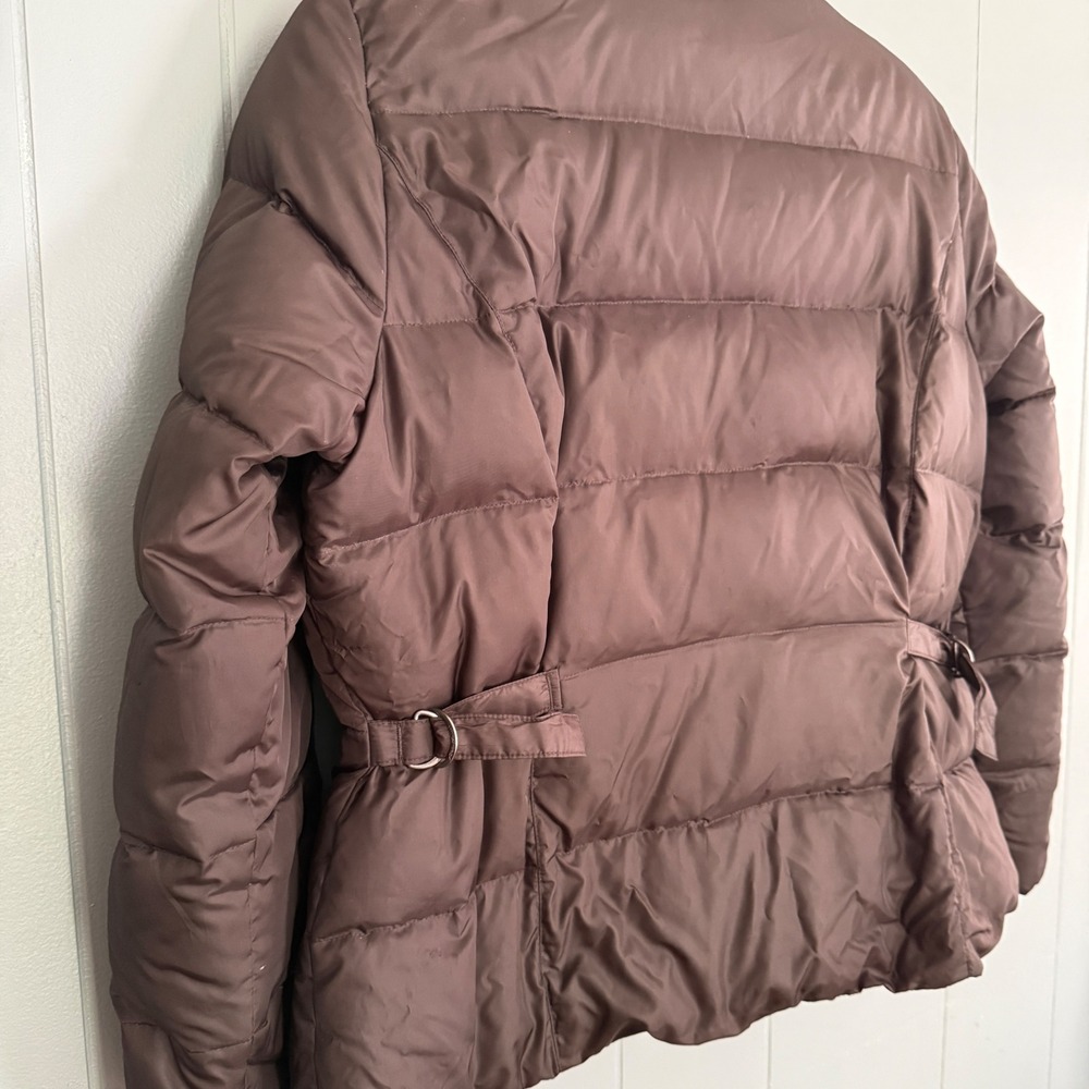 Eddie Bauer Womens Brown Goose Down Quilted Puffer Jacket Belted Sz XL Gorpcore - Picture 12 of 12